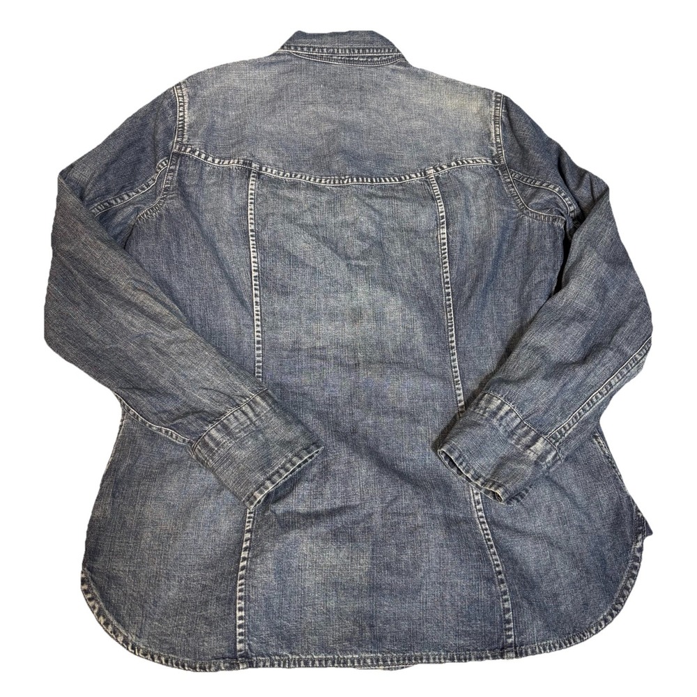 J.Crew Women Long Sleeve Slim Denim Snap Button-Up Jacket Blue Size 4 Pearl Snap - Picture 4 of 8